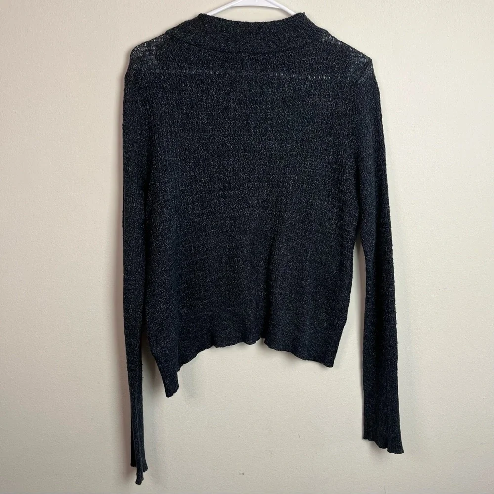 Free People Charcoal Gray Mock Neck Sweater Size S Women